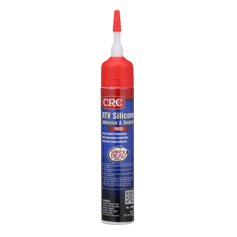 CRC RTV Silicone Sealant 14059 â€“ 6.5 Wt Oz., Red, General Purpose High Temperature Gasket Sealant - Image 1